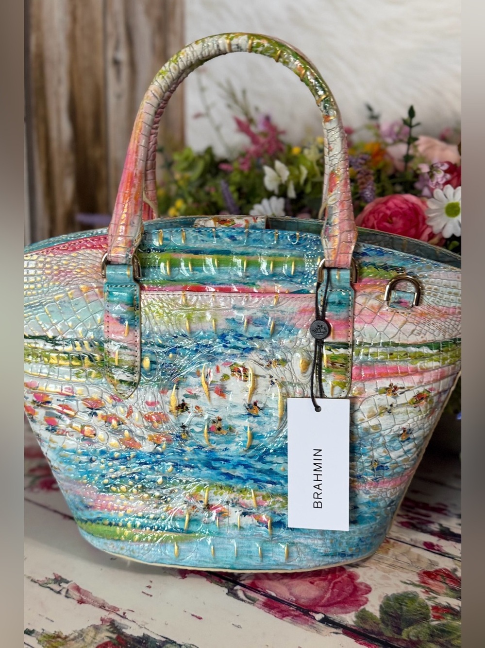 Brahmin Jenny Staycation Shoulder Bag NWT Fish Tropical Beauty 2x EYES FIRM - Picture 3 of 13